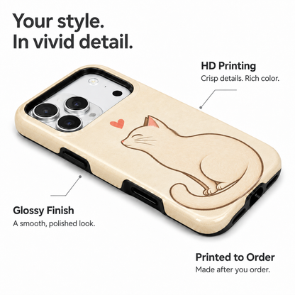 Black Cat Heart B Phone Case — view 7