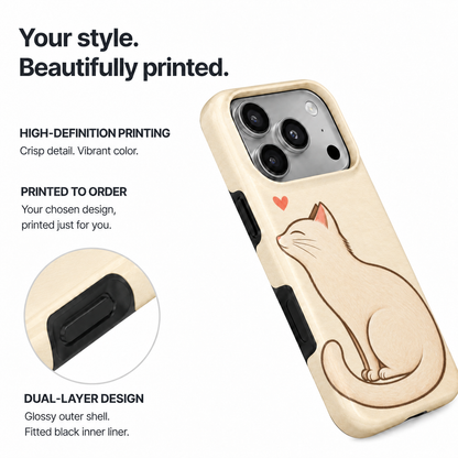 Black Cat Heart B Phone Case — view 8