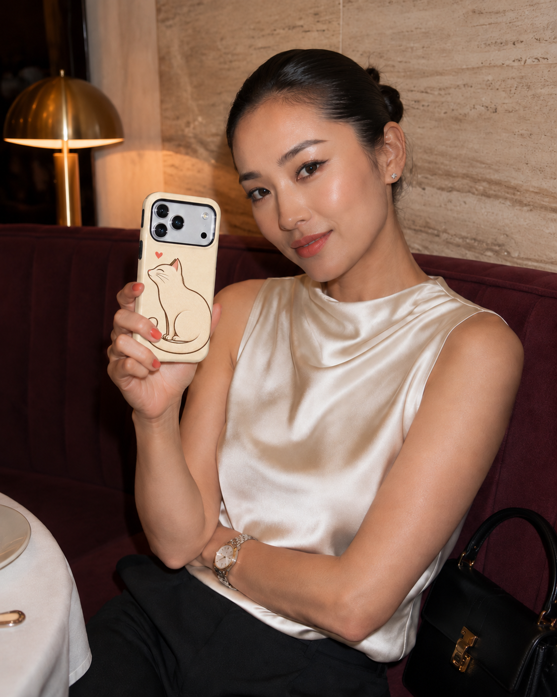 Black Cat Heart B Phone Case — view 12