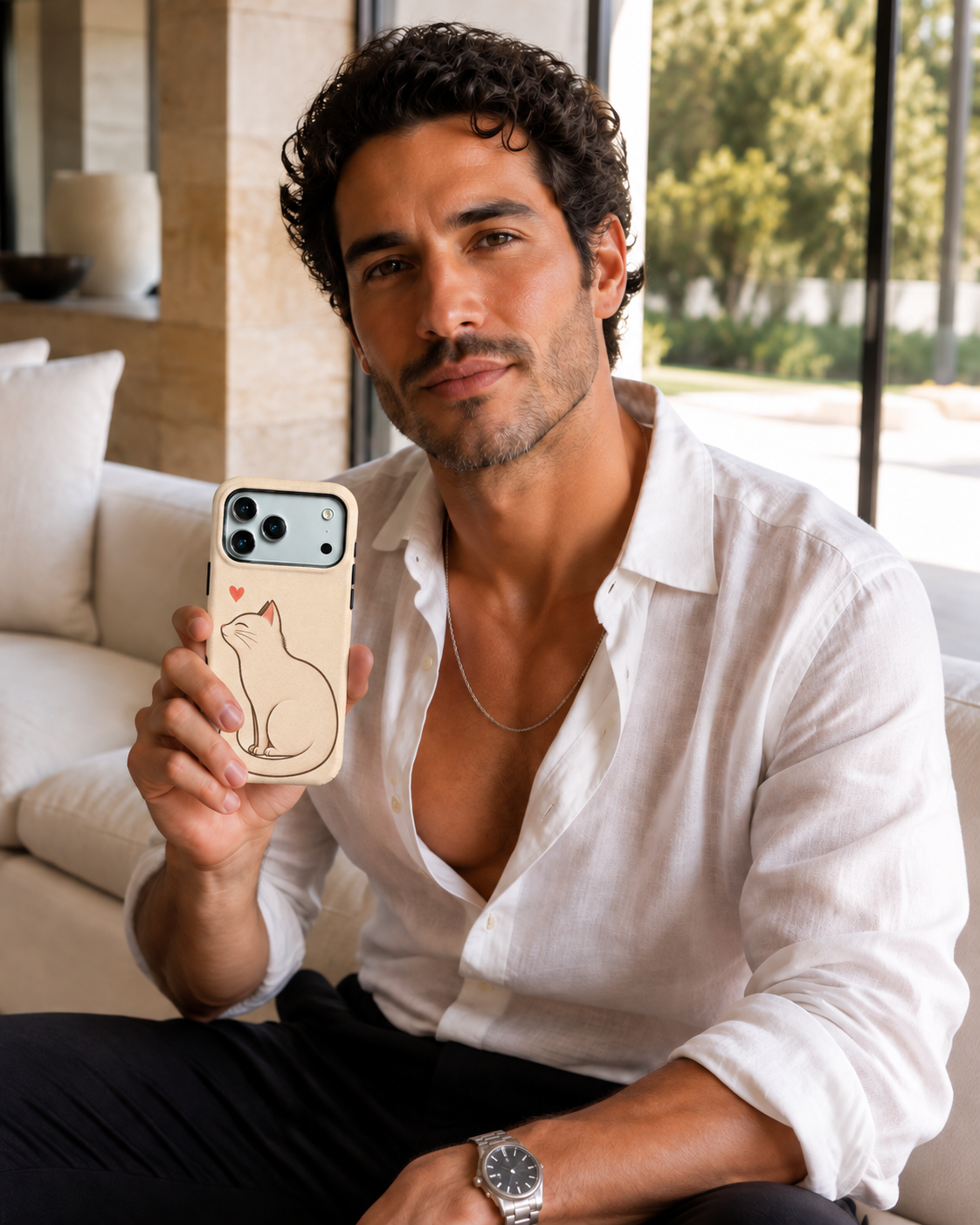 Black Cat Heart B Phone Case — view 13
