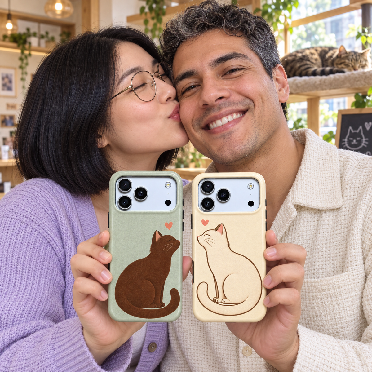Black Cat Heart B Phone Case — view 16