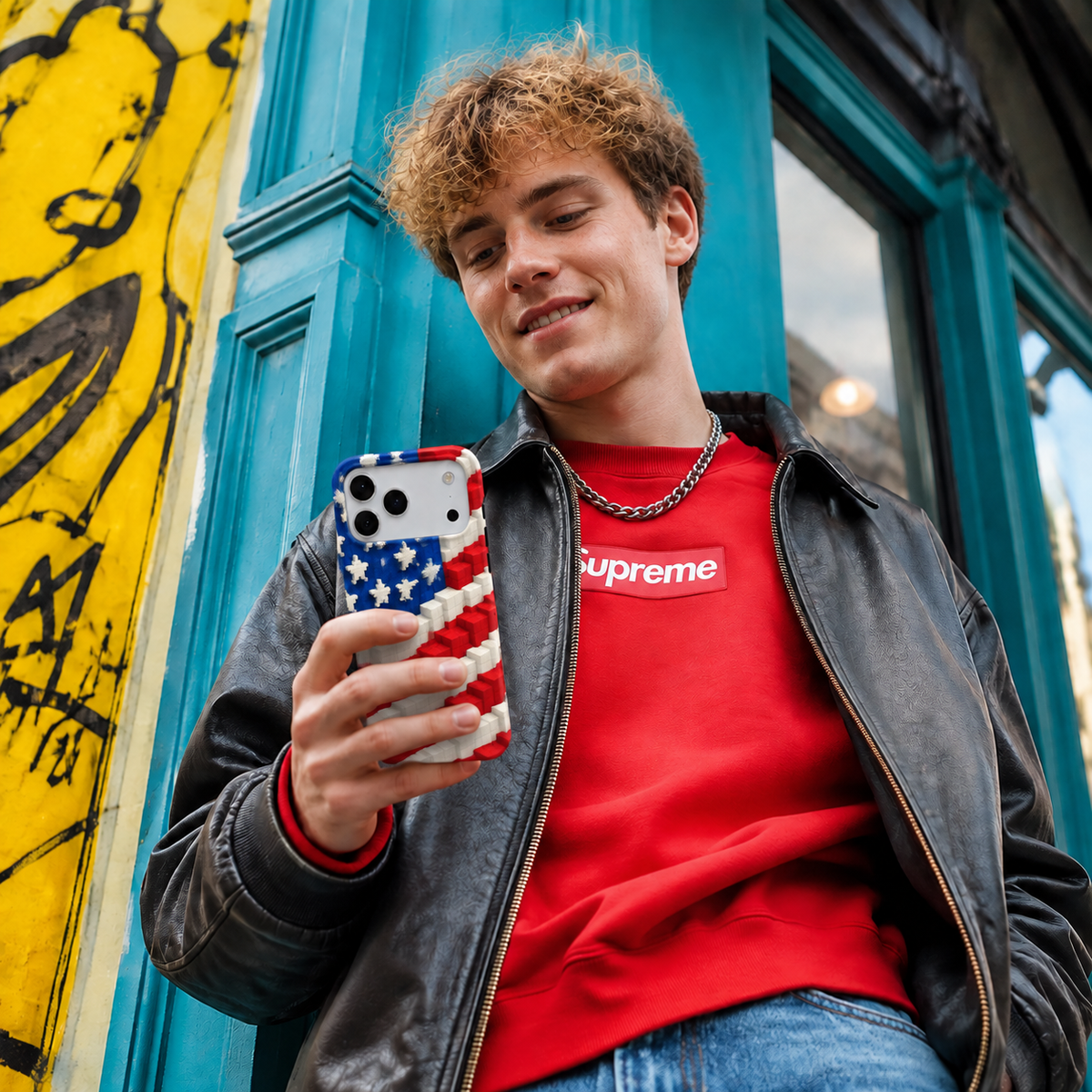 Block Star Flag Phone Case — view 12