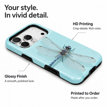 Blue Drift | Minimal Dragonfly Phone Case — view 7