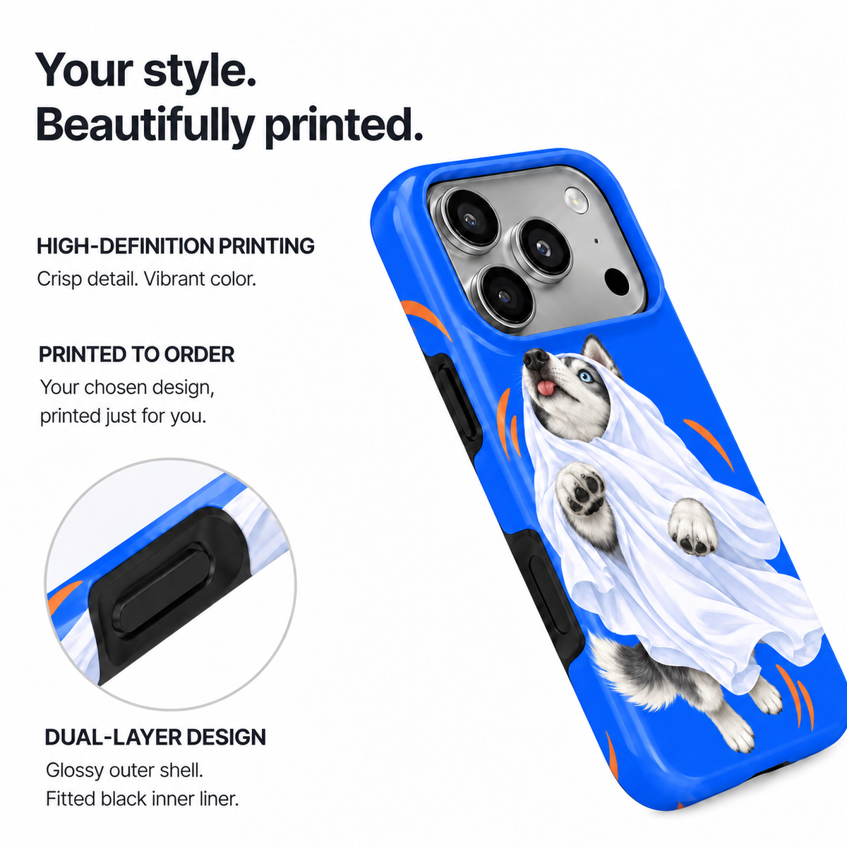 Blue Howl | Cobalt Ghost Husky Phone Case — view 8