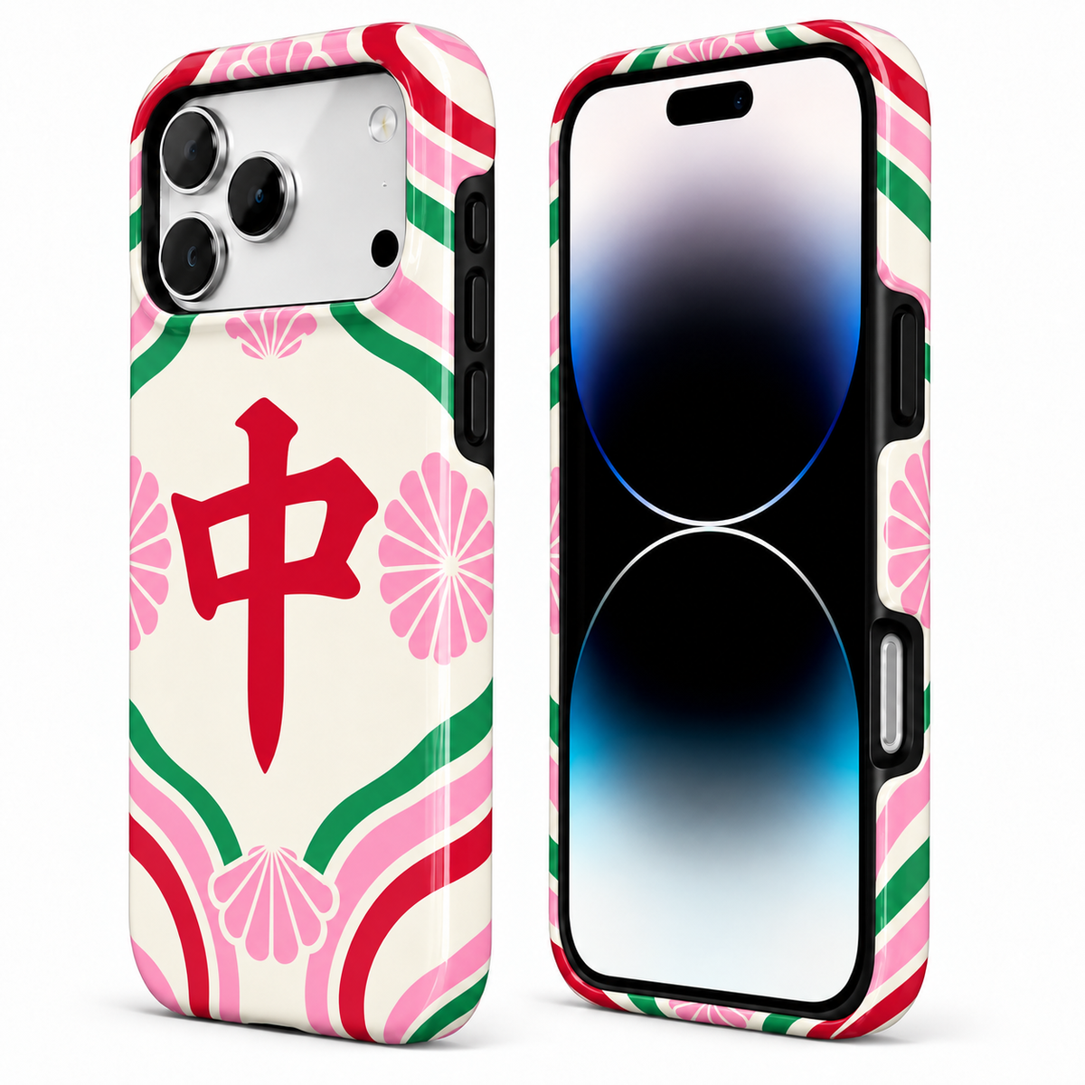 Blush Center | Pink & Red Mahjong Phone Case — view 2