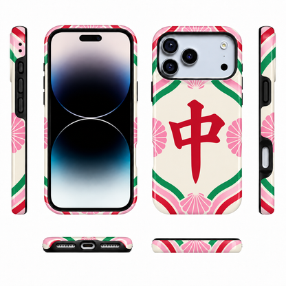 Blush Center | Pink & Red Mahjong Phone Case — view 5