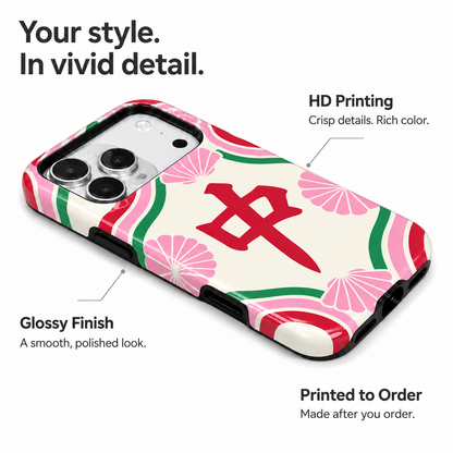 Blush Center | Pink & Red Mahjong Phone Case — view 7