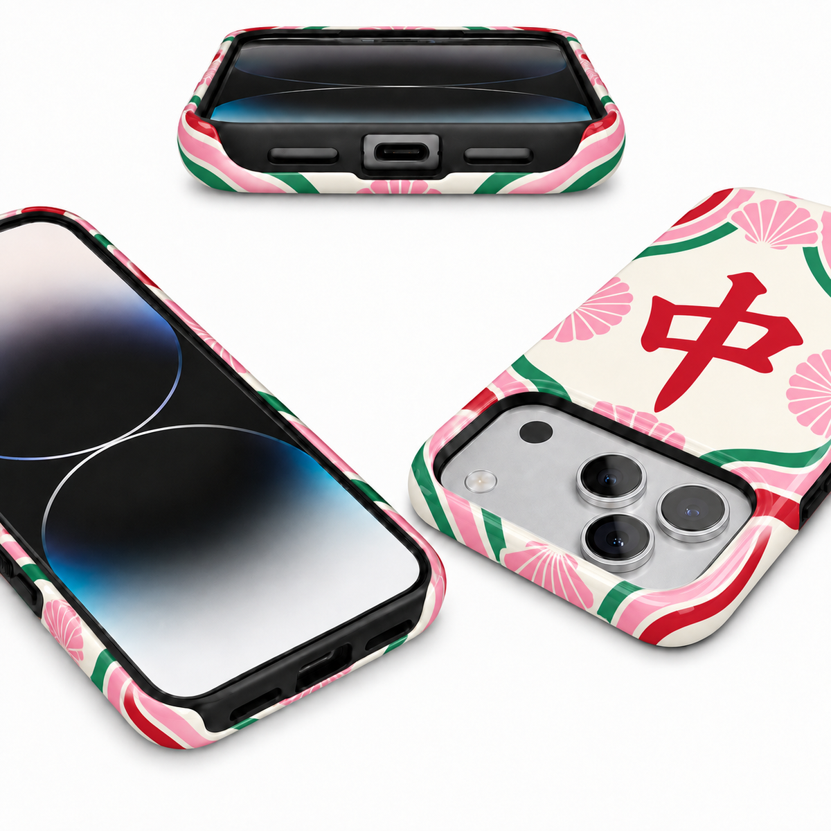 Blush Center | Pink & Red Mahjong Phone Case — view 9