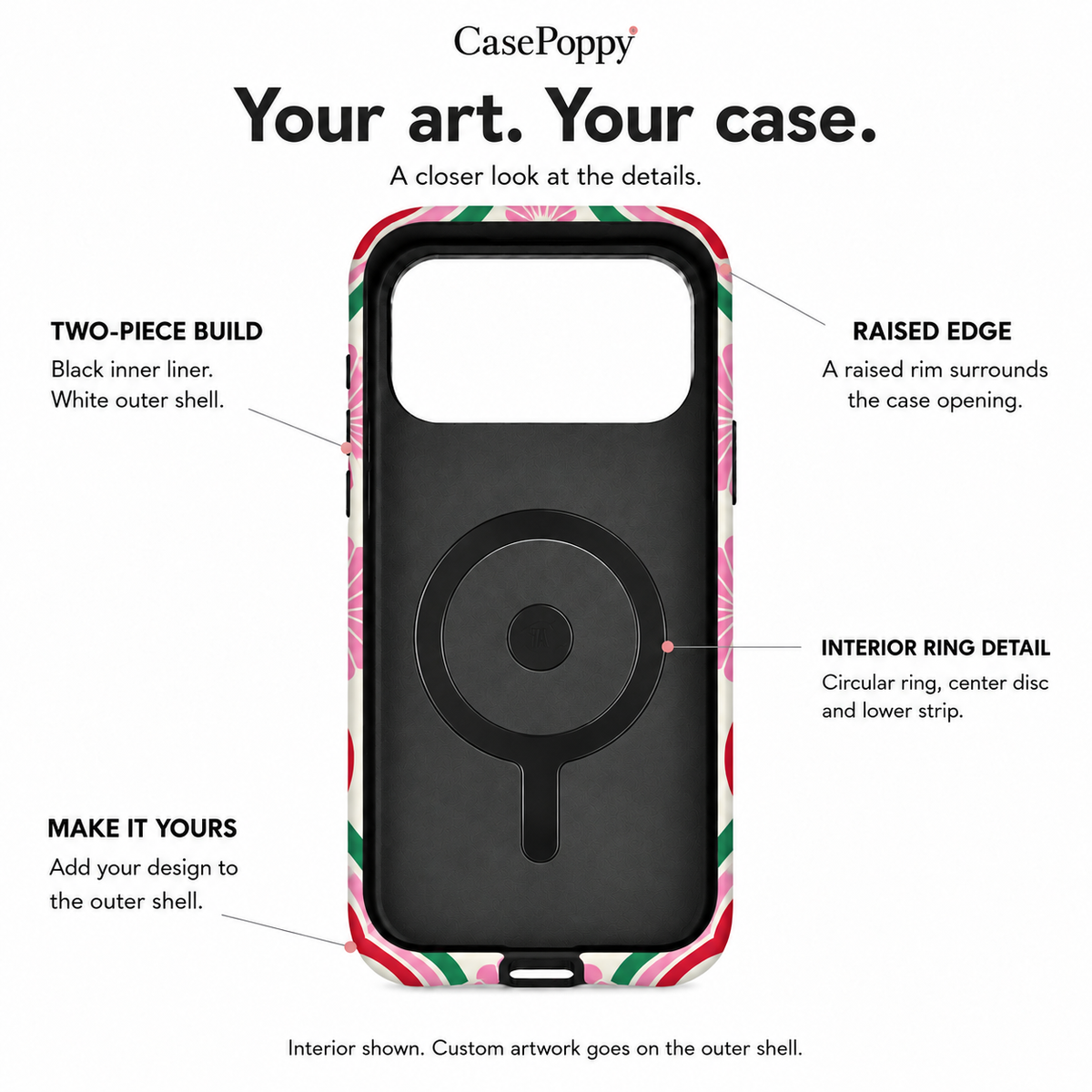 Blush Center | Pink & Red Mahjong Phone Case — view 10