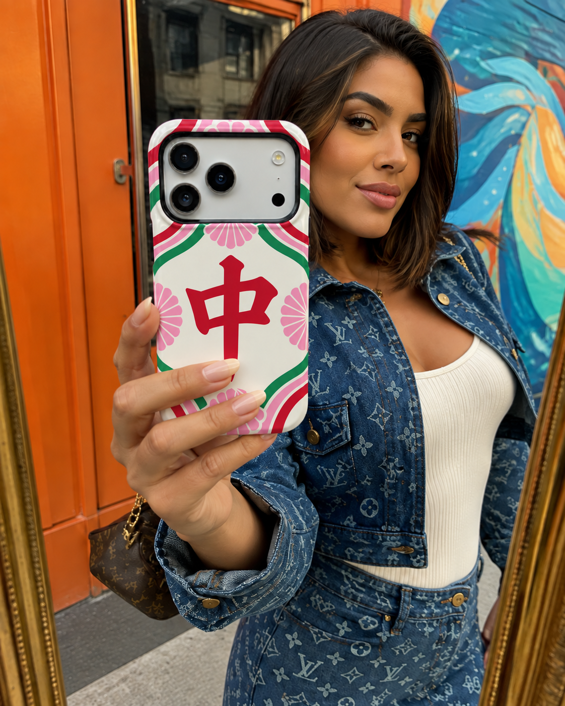 Blush Center | Pink & Red Mahjong Phone Case — view 12