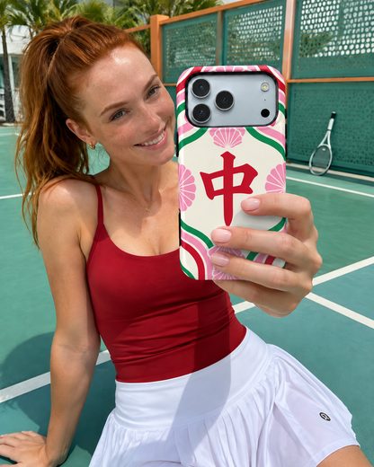 Blush Center | Pink & Red Mahjong Phone Case — view 13
