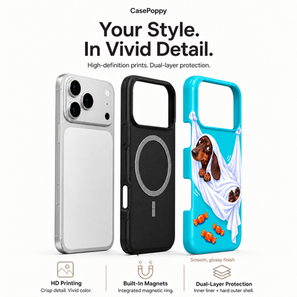 Candy Sling | Teal Ghost Dachshund Phone Case — view 4