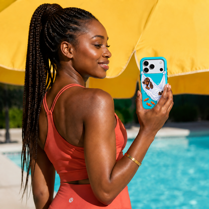 Candy Sling | Teal Ghost Dachshund Phone Case — view 15