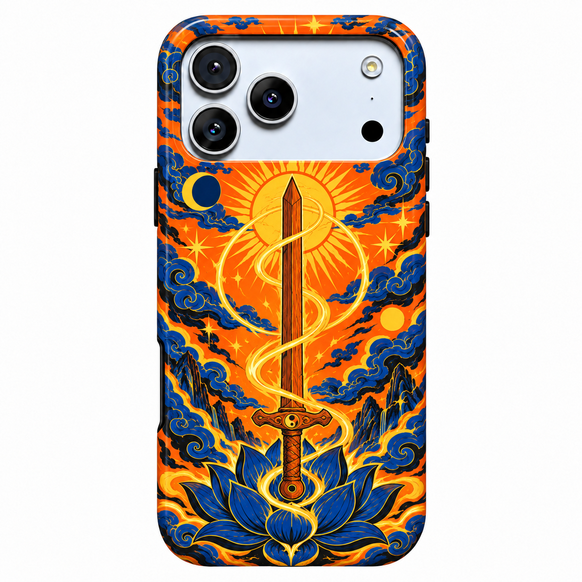 Celestial Blade | Orange & Blue Mythic Phone Case — view 1