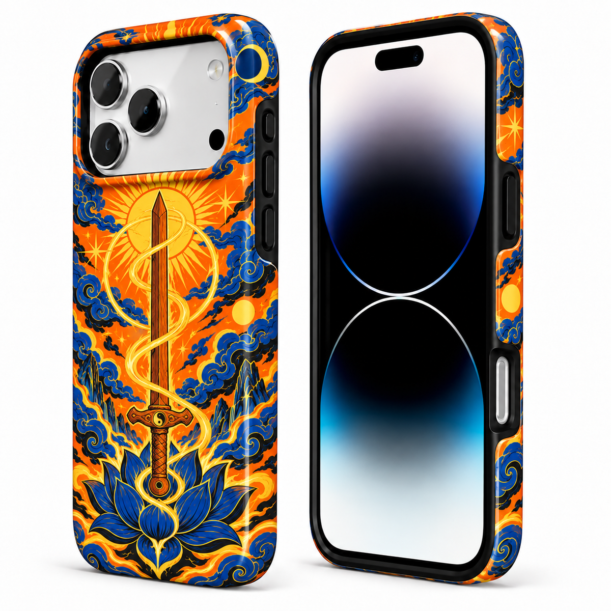 Celestial Blade | Orange & Blue Mythic Phone Case — view 2