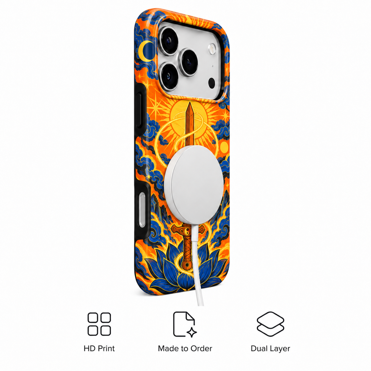 Celestial Blade | Orange & Blue Mythic Phone Case — view 3