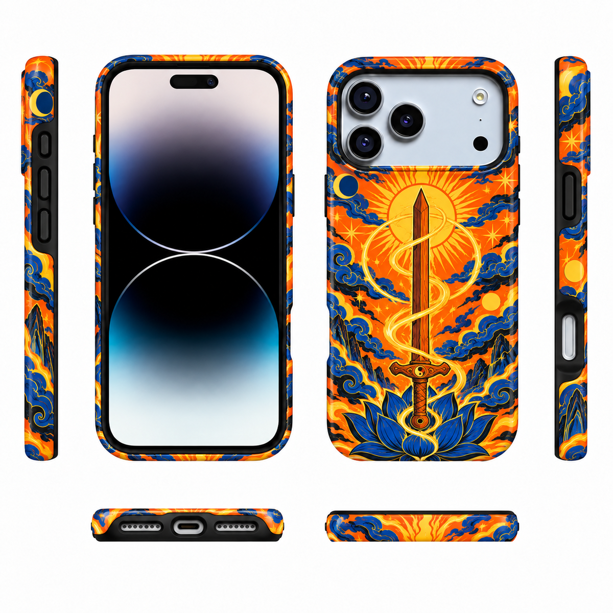 Celestial Blade | Orange & Blue Mythic Phone Case — view 5
