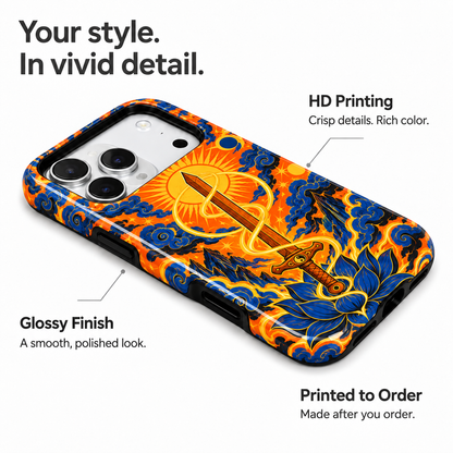 Celestial Blade | Orange & Blue Mythic Phone Case — view 7