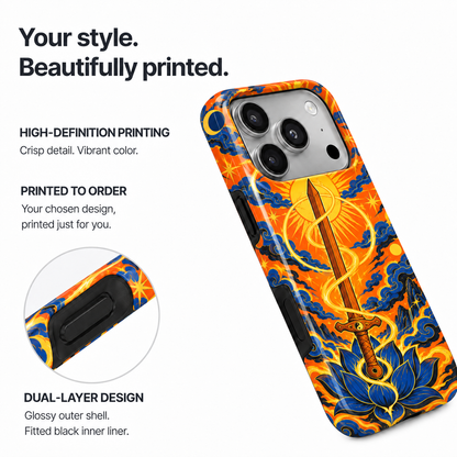 Celestial Blade | Orange & Blue Mythic Phone Case — view 8