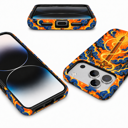 Celestial Blade | Orange & Blue Mythic Phone Case — view 9