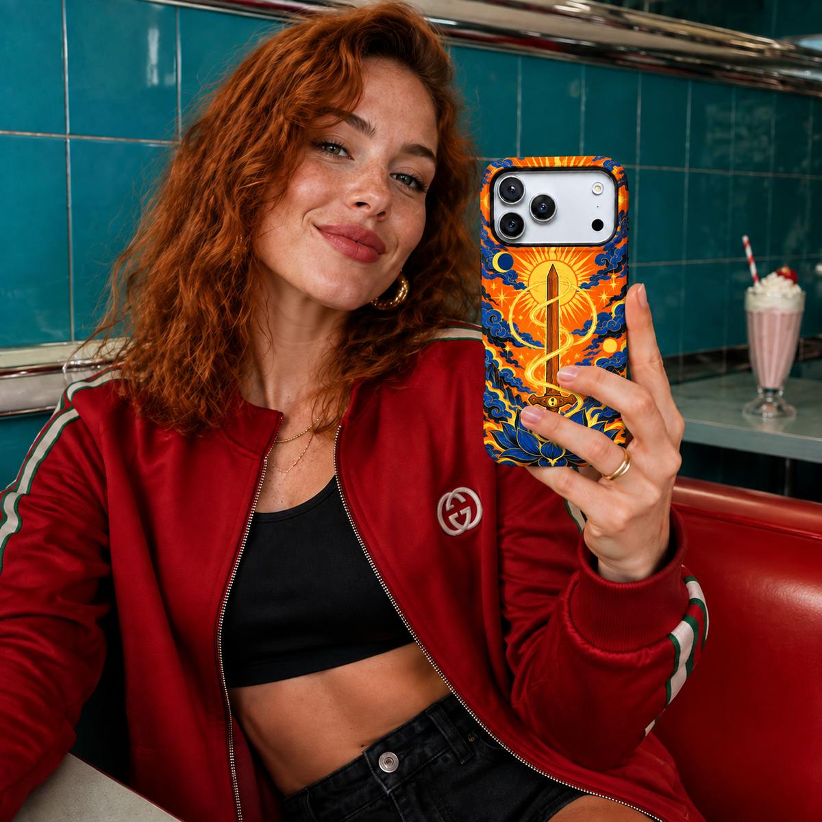 Celestial Blade | Orange & Blue Mythic Phone Case — view 12
