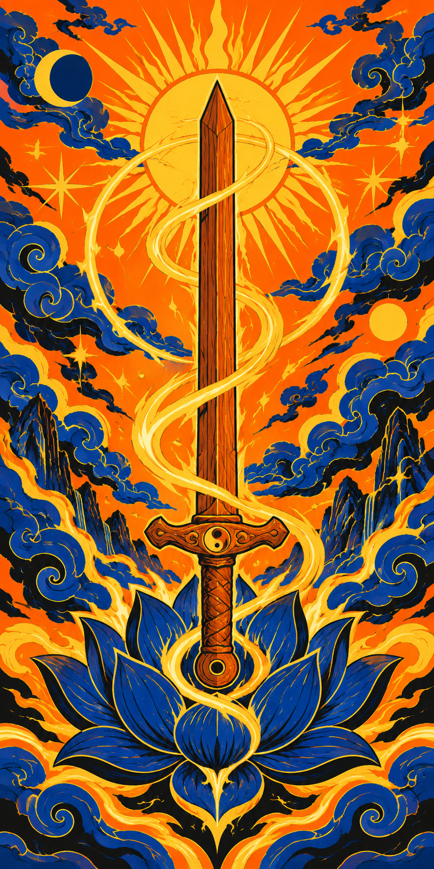 Celestial Blade | Orange & Blue Mythic Phone Case — view 16