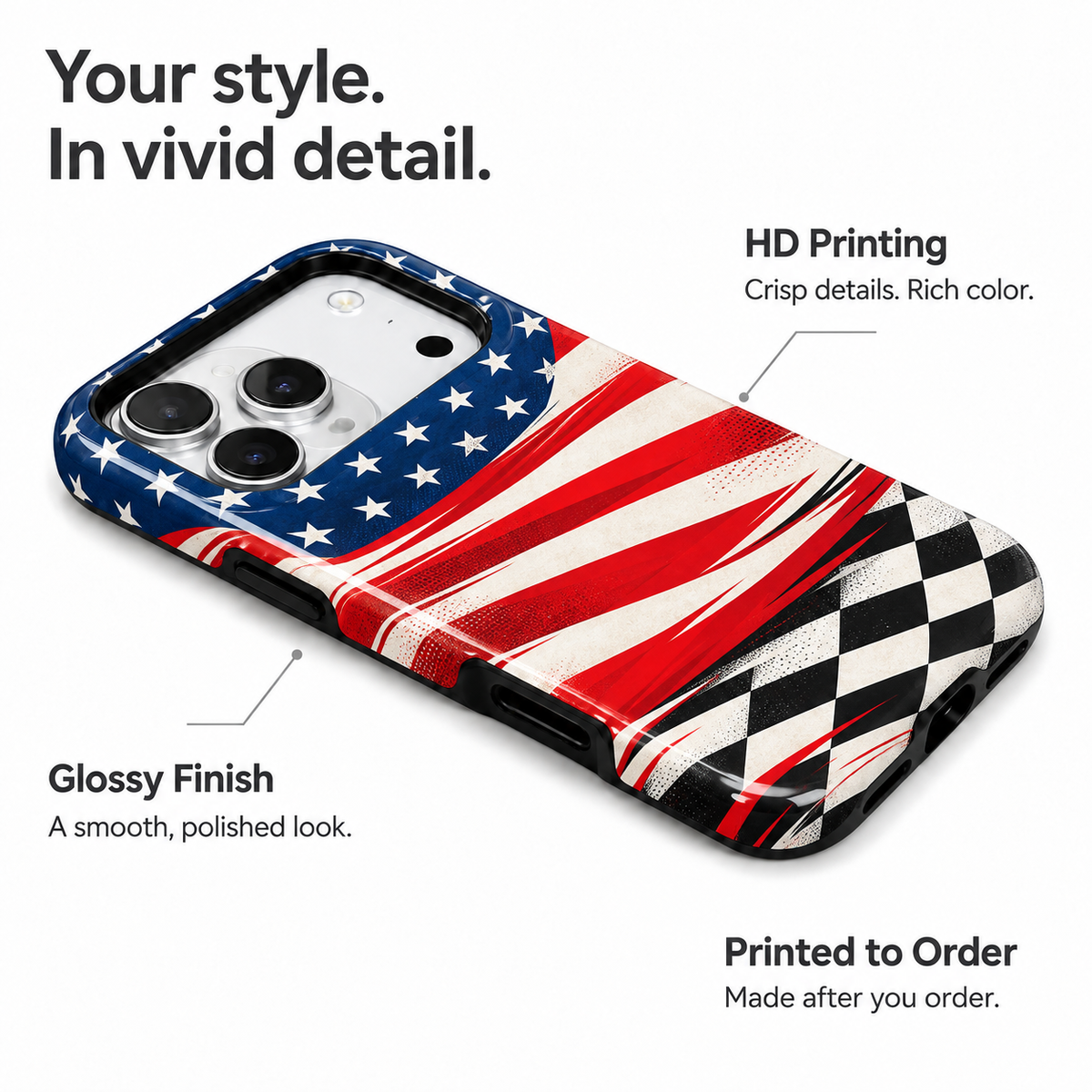Checkered Liberty Phone Case — view 7