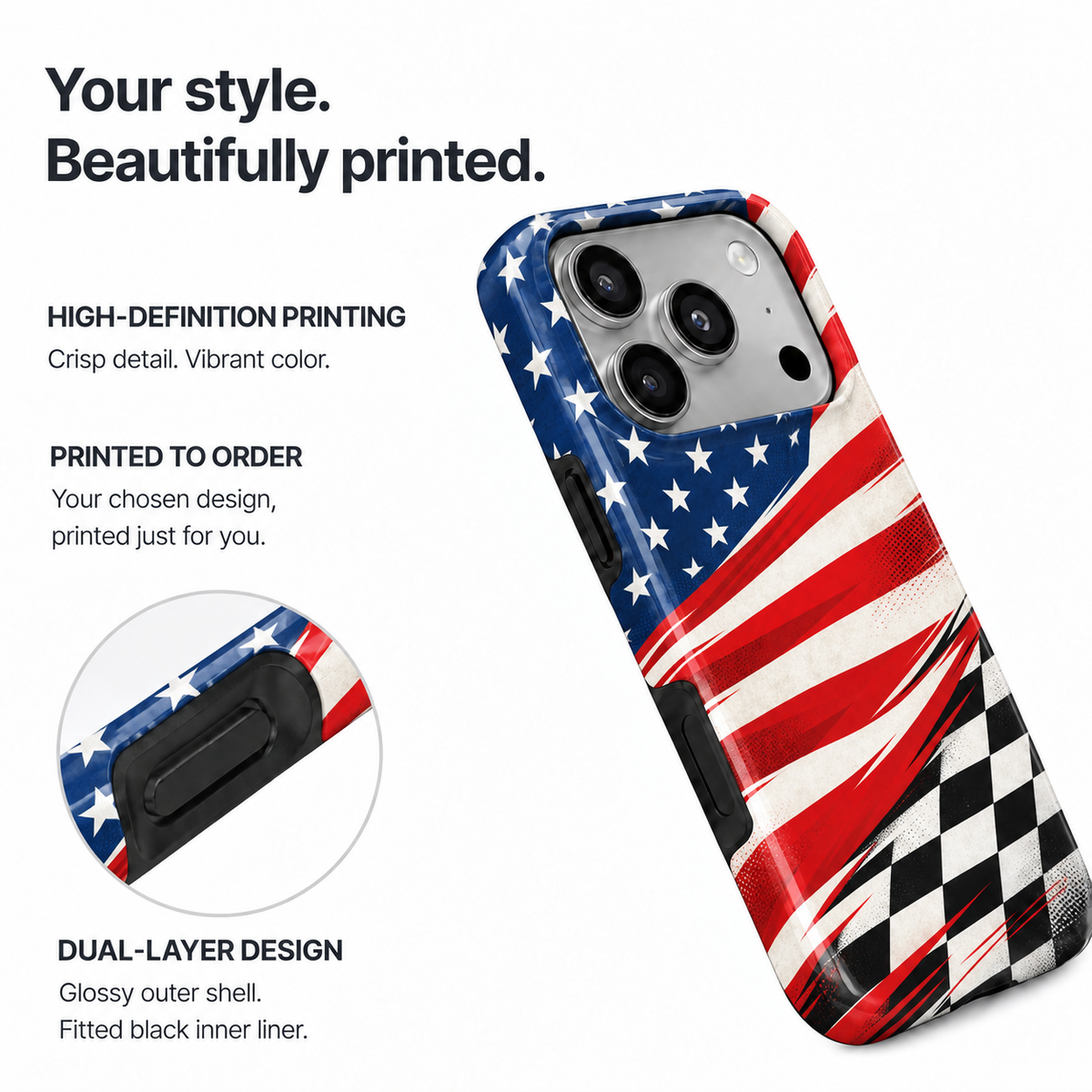 Checkered Liberty Phone Case — view 8