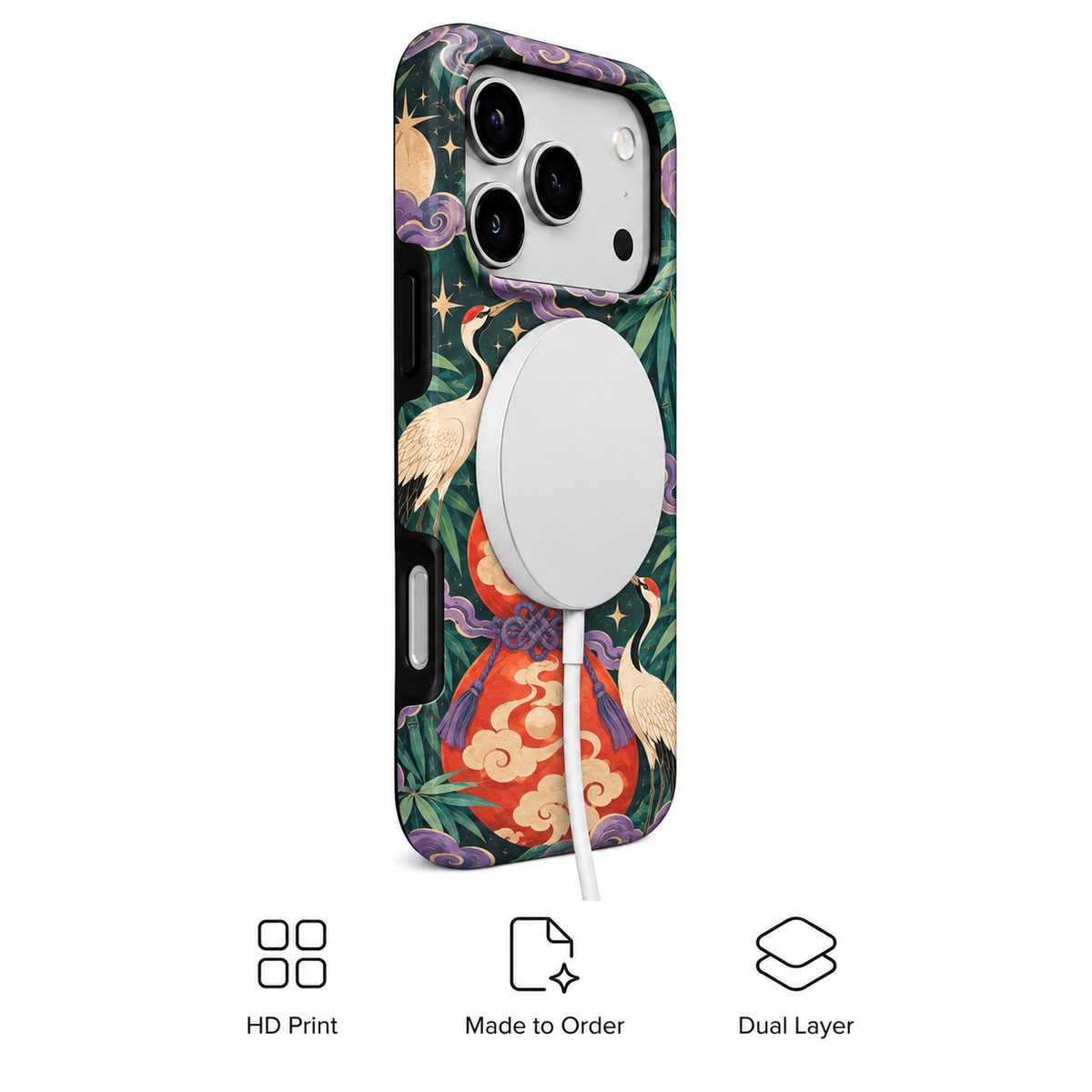 Crane & Gourd | Dark Botanical Phone Case — view 3