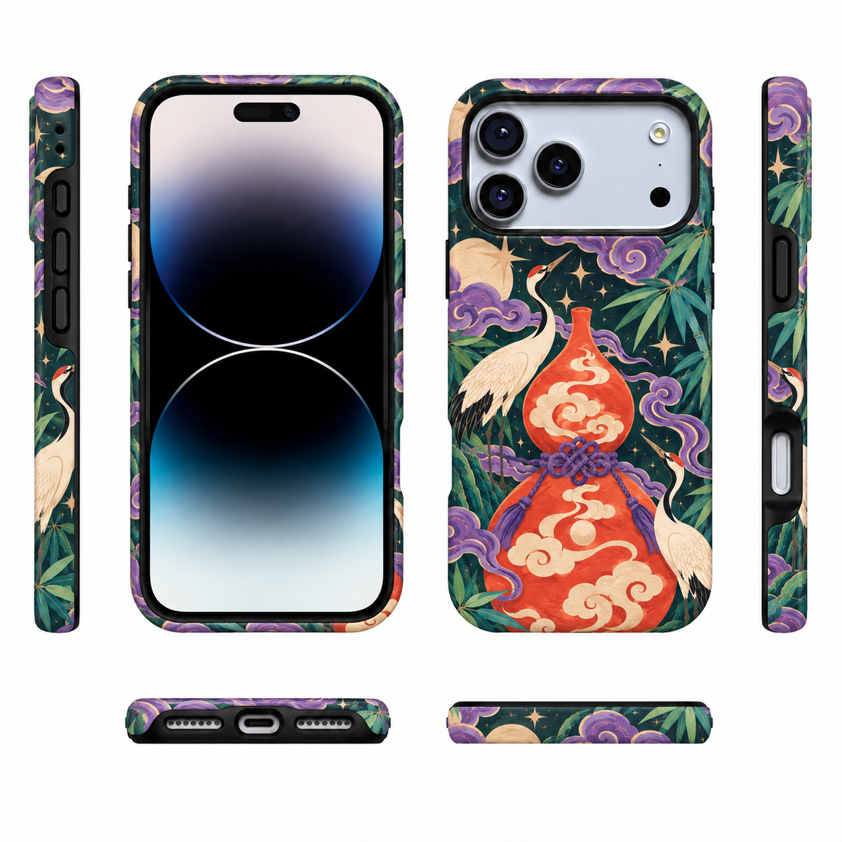 Crane & Gourd | Dark Botanical Phone Case — view 5