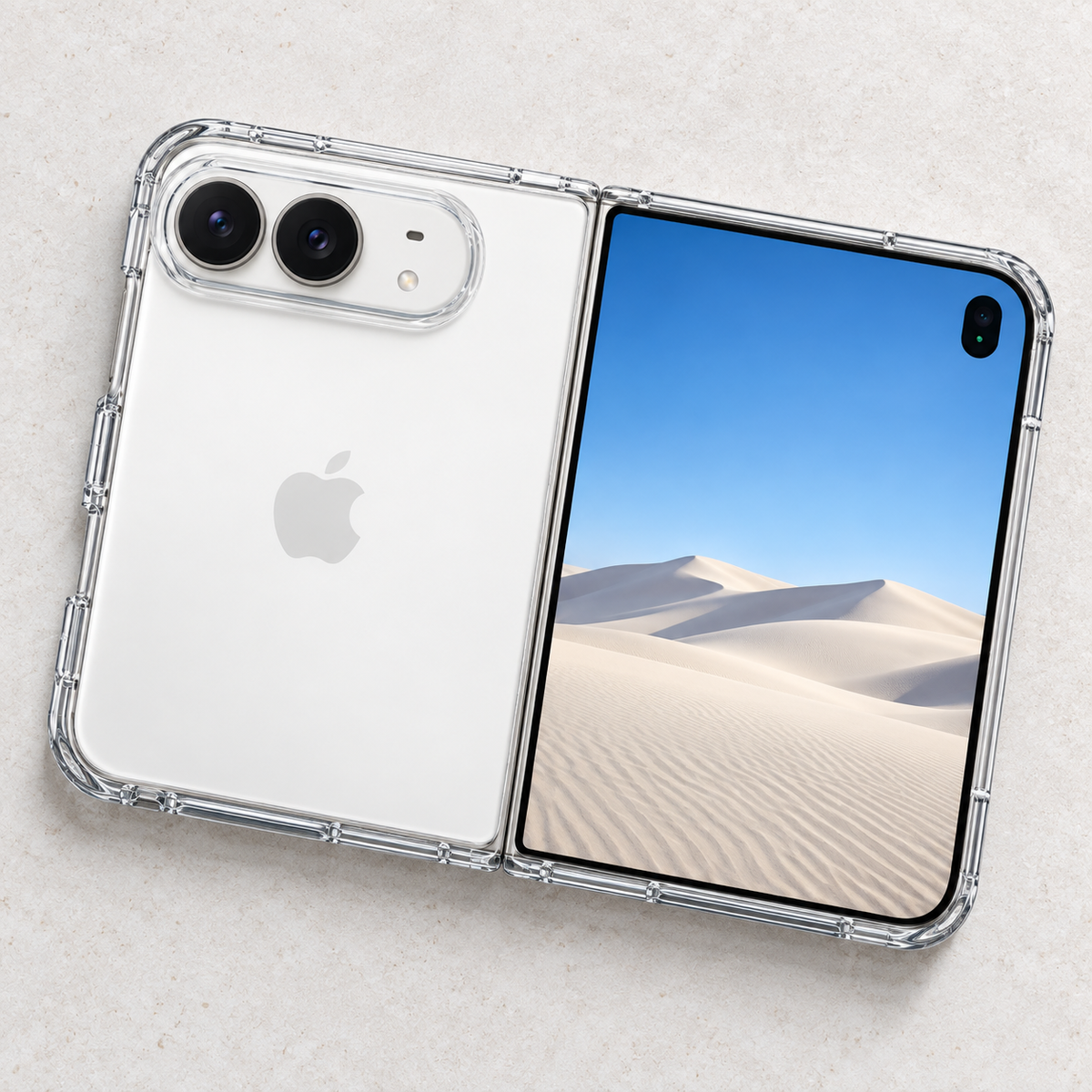 Crystal Fold | Custom Clear iPhone DUO Case — view 3