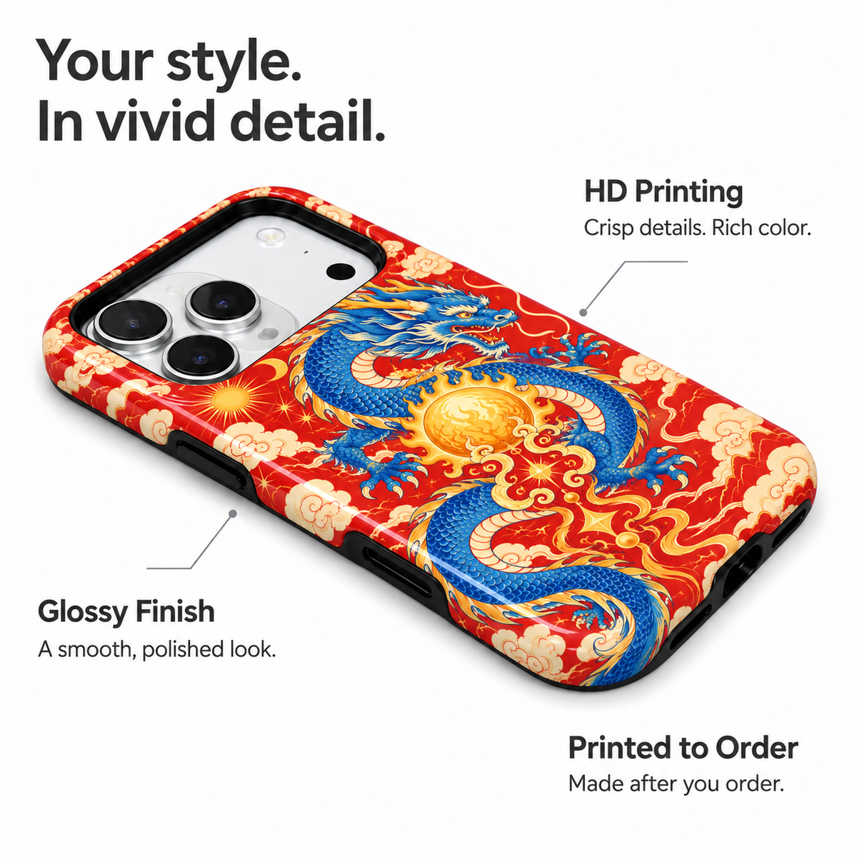 Dragonfire Pearl | Red Mythic Dragon Phone Case — view 7