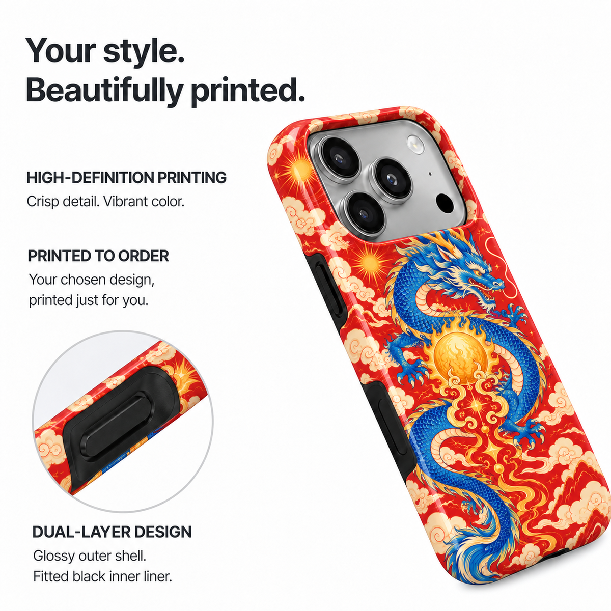 Dragonfire Pearl | Red Mythic Dragon Phone Case — view 8