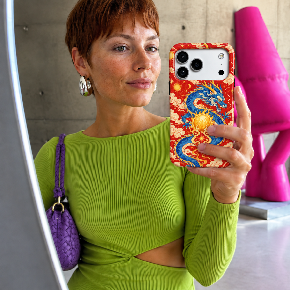 Dragonfire Pearl | Red Mythic Dragon Phone Case — view 12