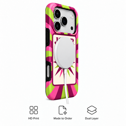 Electric Joker | Pink & Green Mahjong Phone Case — view 3