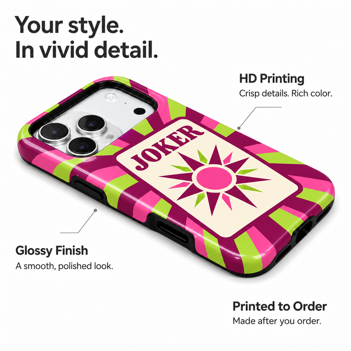 Electric Joker | Pink & Green Mahjong Phone Case — view 7
