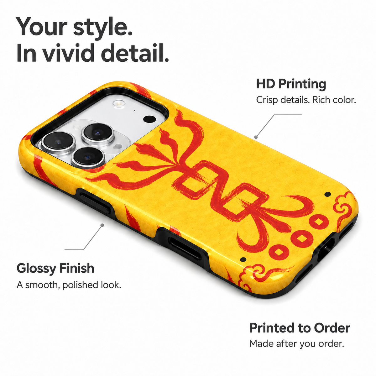 Ember Crest | Yellow Talisman Phone Case — view 7