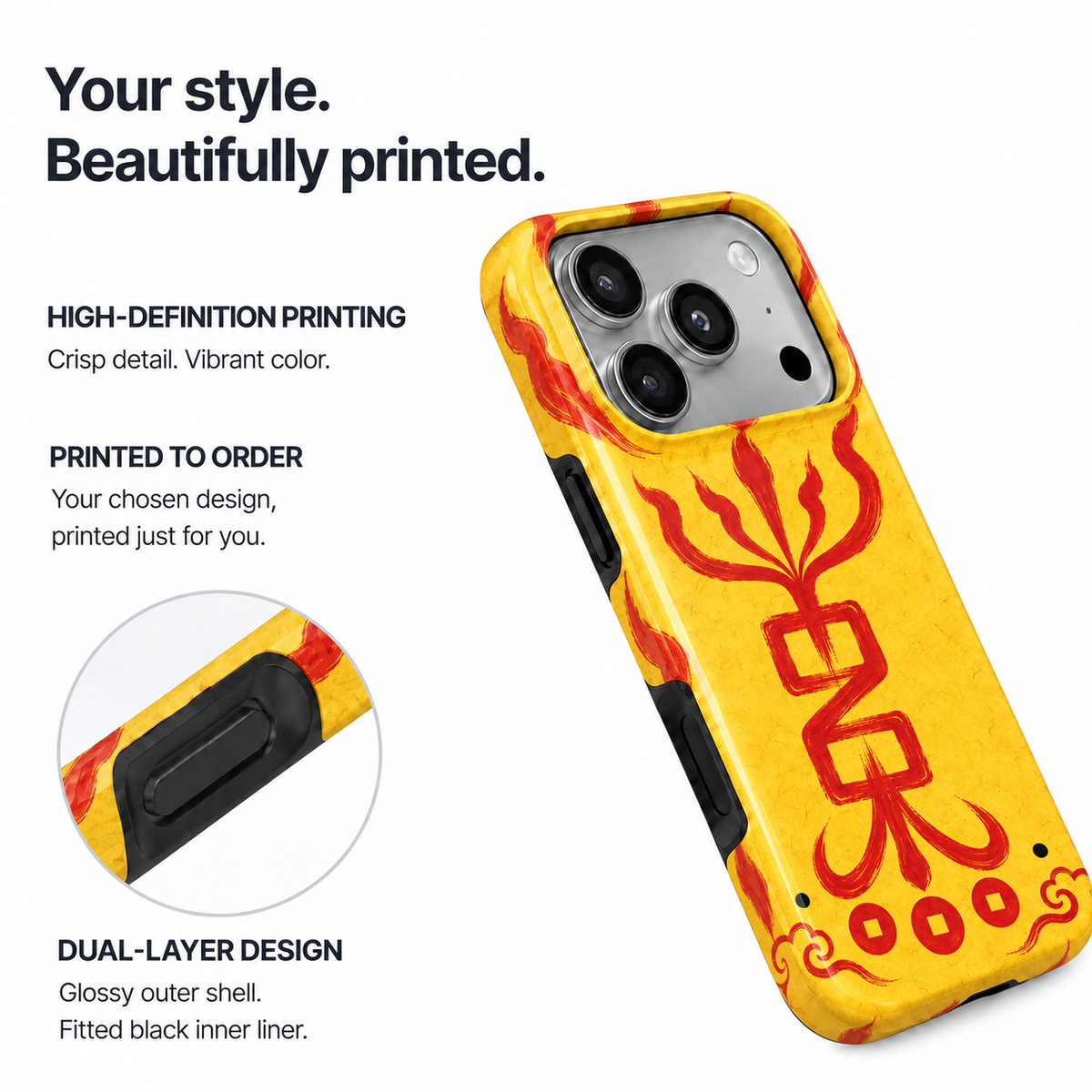 Ember Crest | Yellow Talisman Phone Case — view 8