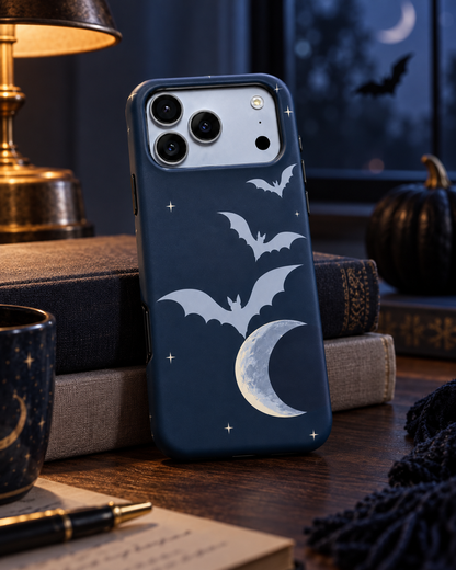 Midnight Flight | Moon & Bats Phone Case