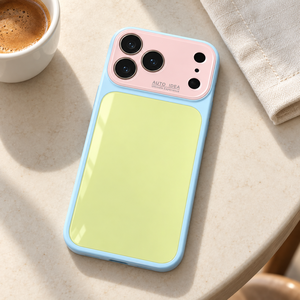 Glossy colorblock phone case in playful colors, view 4