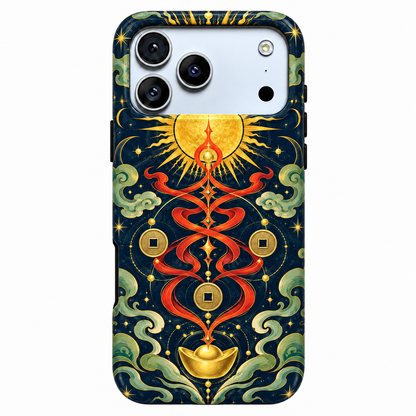 Navy and gold serpent phone case