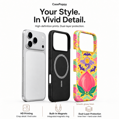 Yellow and purple lotus floral phone case, view 2