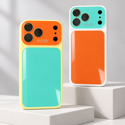 Glossy colorblock phone case in playful colors, view 3
