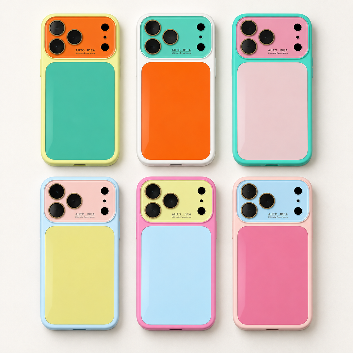 Glossy colorblock phone case in playful colors, view 5