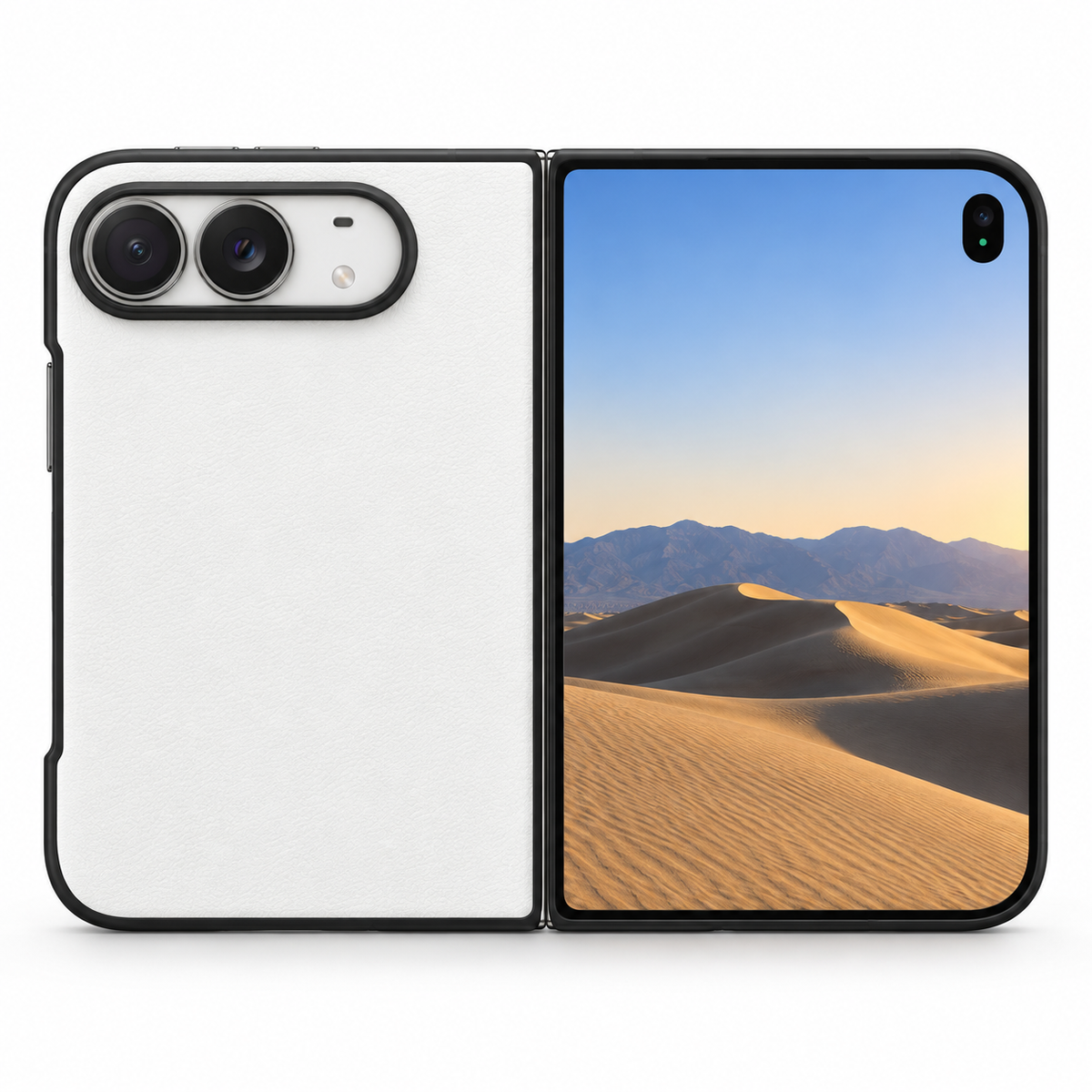 Black and white matte iPhone DUO folding phone case