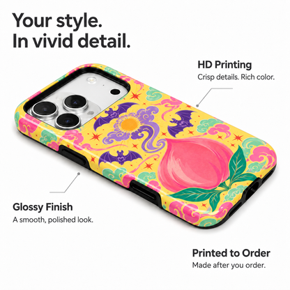 Yellow and purple lotus floral phone case, view 6