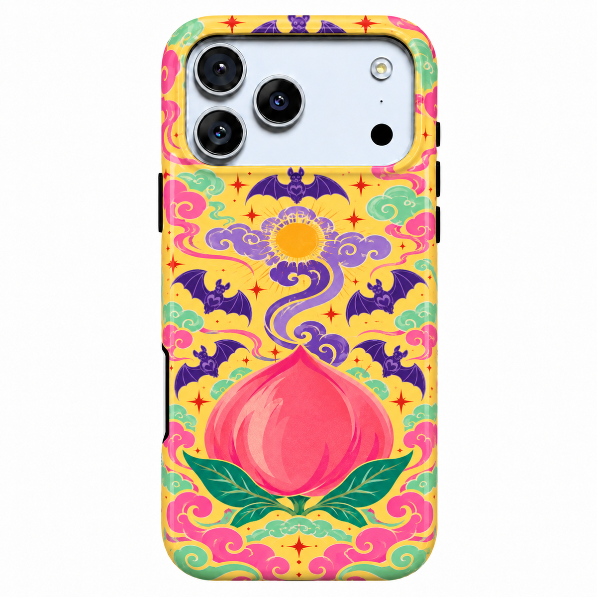 Yellow and purple lotus floral phone case