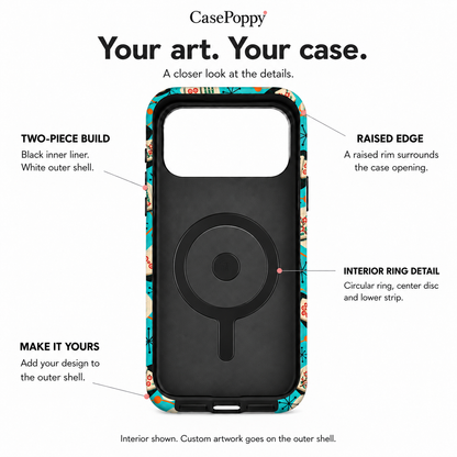 Turquoise scattered mahjong tile phone case, view 11