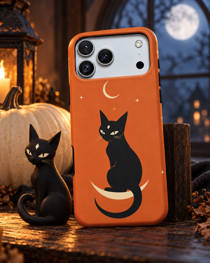 Crescent Cat | Black Cat Halloween Phone Case