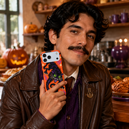 Feral Familiar | Black Cat Halloween Phone Case — view 12